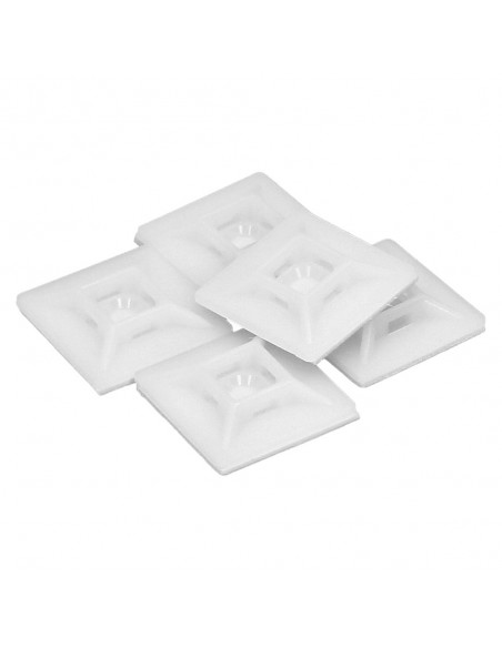 Base Adhesiva Para Bridas 28x28 mm. Blanca Bolsa 100 Unidades