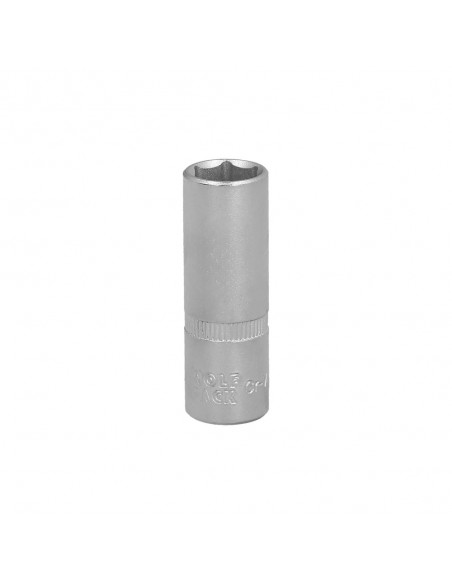 Llave Vaso 1/4" Hexagonal Larga 12 mm. Perfil de 6 caras. Acero Cromo Vanadio, Aristas Redondas