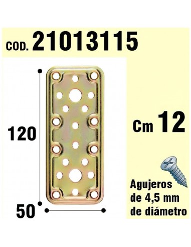 Soporte Para Madera Placa Bicromatada 50x120 mm.