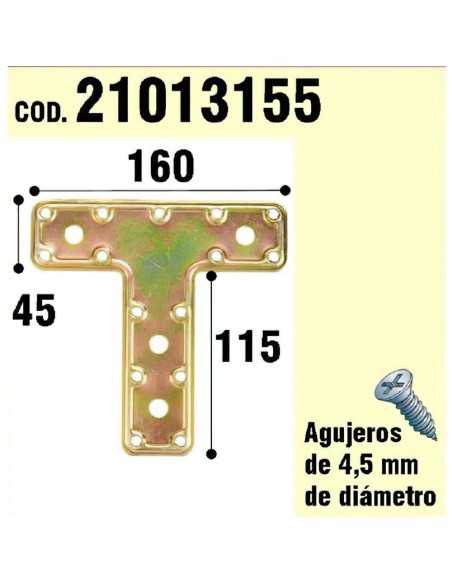 Soporte Para Madera Placa "T"  Bicromatado 160 mm.