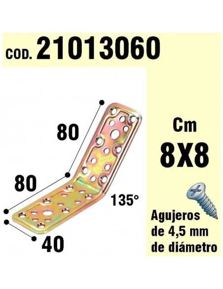 Soporte Para Madera Ángulo   40x80x80 mm. / 135°