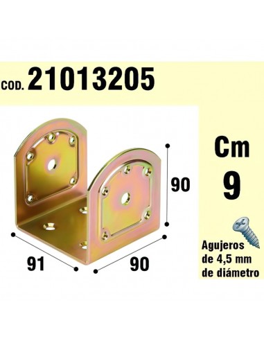Soporte Para Madera Tipo "U"  Bicromatado 90 mm.