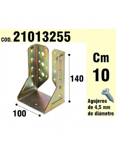 Soporte Para Madera Alas Interiores Bicromatado 100 mm.