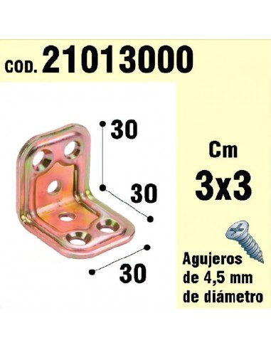 Soporte Para Madera Ángulo   30 x 30 x 30 mm.