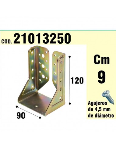 Soporte Para Madera Alas Interiores Bicromatado  90 mm.