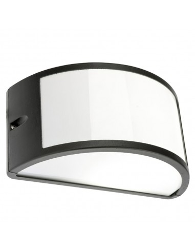 Plafón Aplique IP44  1/2 Luna Abierto Negro