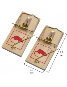 Trampas ratones madera 9.8 x 4.8 cm. (2 unidades)