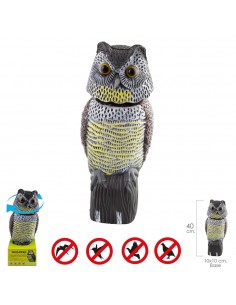 Buho Ahuyentador de Pajaros / Aves Con Cabeza Giratoria 40 cm.