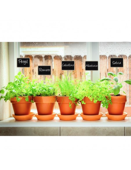Etiqueta Marcadora Madera Con Efecto Pizarra Para Plantas Bolsa 10 Unidades