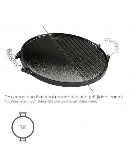 Plancha Hierro Fundido Esmaltada Redonda Ø 52 cm. Plancha Hierro Fundido Esmaltada Redonda Ø 52 cm.