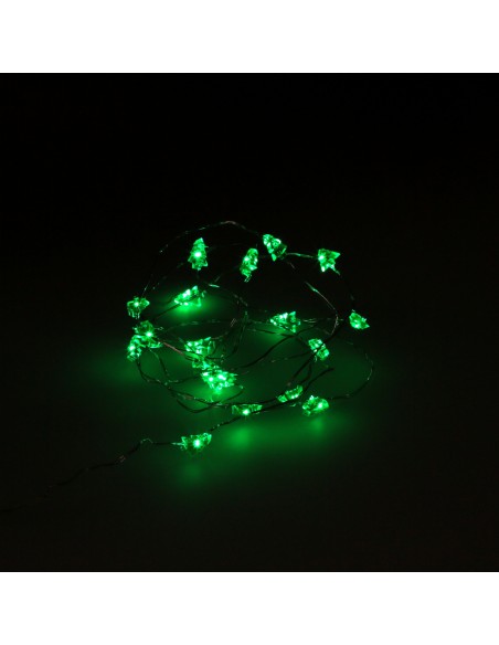 Guirnalda Luces Navidad Arboles 20 Leds Color Verde. Luz navidad interiores IP20 A Pilas 3AA (No Incluida)