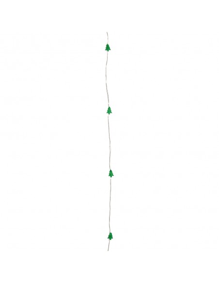 Guirnalda Luces Navidad Arboles 20 Leds Color Verde. Luz navidad interiores IP20 A Pilas 3AA (No Incluida)