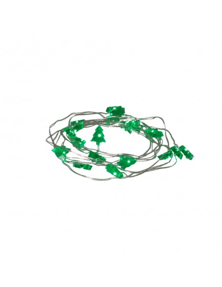 Guirnalda Luces Navidad Arboles 20 Leds Color Verde. Luz navidad interiores IP20 A Pilas 3AA (No Incluida)
