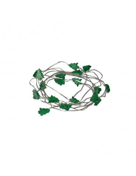 Guirnalda Luces Navidad Arboles 20 Leds Color Verde. Luz navidad interiores IP20 A Pilas 3AA (No Incluida)