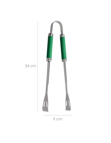 Set Complementos Para Barbacoa 3 Piezas. (Espatula, Pinzas y Tenedor) 34,5 cm.