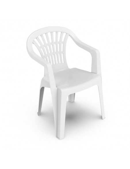 Silla Respaldo Bajo Resina Monobloc, Color Blanco, Modelo  Lyra