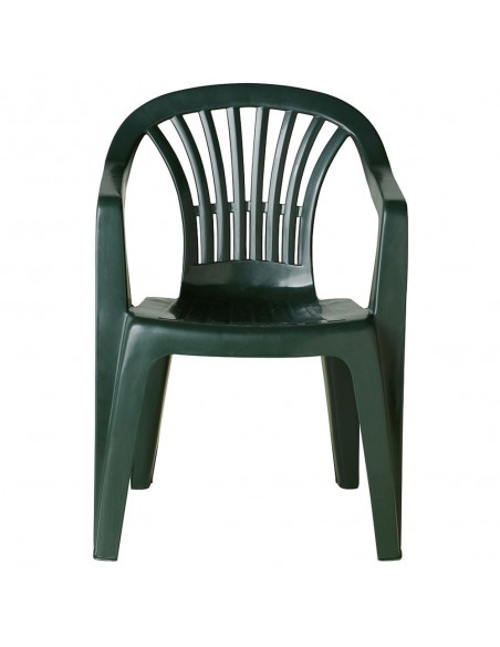 Silla Respaldo Bajo Resina Monobloc, Color Verde, Modelo  Lyra