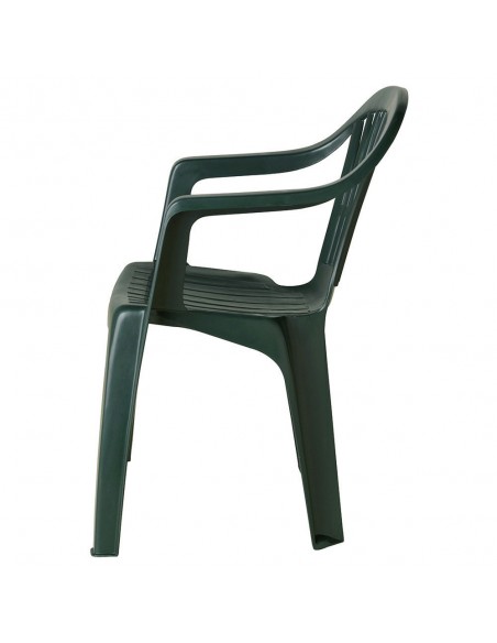 Silla Respaldo Bajo Resina Monobloc, Color Verde, Modelo  Lyra