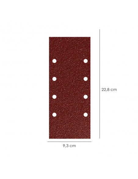Lija Recambio Con Velcro 93x228 mm. con Agujeros Grano  80 (10 Piezas)
