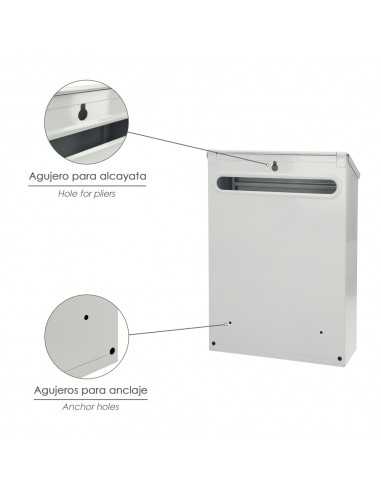 Buzon Exterior 205 x 300 x 70 mm. Blanco