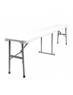 Banco Plegable Multifuncional, Portatil, Resistente,Multiusos 183x28x44 cm. Color Blanco