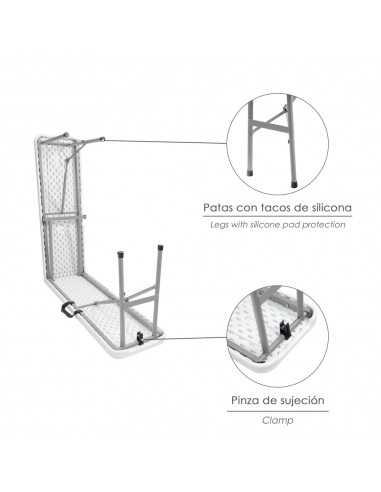 Banco Plegable Multifuncional, Portatil, Resistente,Multiusos 183x28x44 cm. Color Blanco