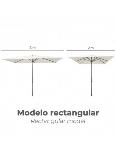 Sombrilla De Jardin Rectangular 2x3 Metros