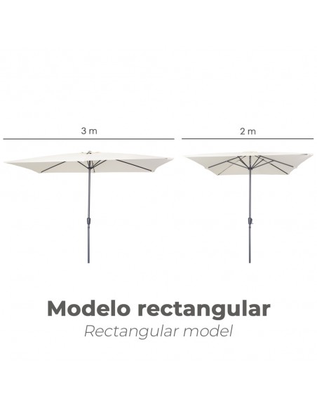Sombrilla De Jardin Rectangular 2x3 Metros