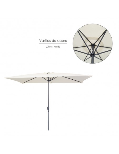 Sombrilla De Jardin Rectangular 2x3 Metros