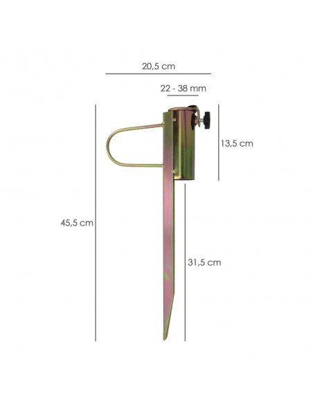 Pincho Acero Sombrilla Playa 45,5 cm.