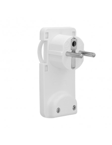 Clavija Enchufe Ultraplano 7 mm. con Asas De Extraccion 16 A - 250 V. Tras Muebles, 3 Cables, Toma Schuko
