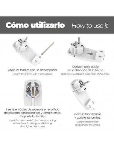 Clavija Enchufe Ultraplano 7 mm. con Asas De Extraccion 16 A - 250 V. Tras Muebles, 3 Cables, Toma Schuko