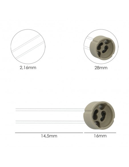 Portalamparas GU-10 Ceramico Para Bombillas Halogenas / LED