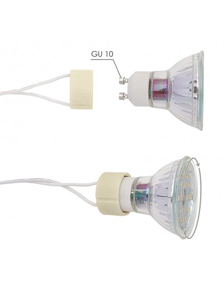 Portalamparas GU-10 Ceramico Para Bombillas Halogenas / LED