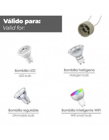 Portalamparas GU-10 Ceramico Para Bombillas Halogenas / LED