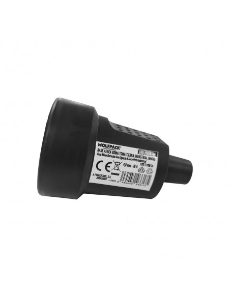 Base Aerea Toma Tierra Goma 4/4,8 mm. Negro (Industrial)