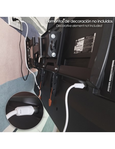 Prolongacion Tv - Video. 5 metros Toma 9,5 mm. Con Adaptador Macho Hembra