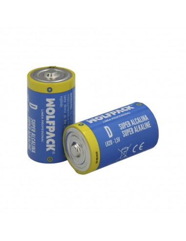 Pila Wolfpack Alcalina D - LR20 (Blister 2 Piezas)