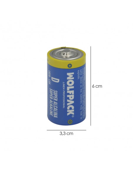 Pila Wolfpack Alcalina D - LR20 (Blister 2 Piezas)