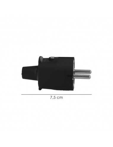 Clavija Toma Tierra Goma 4,8mm Negro (Industrial)
