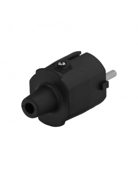 Clavija Toma Tierra Goma 4,8mm Negro (Industrial)