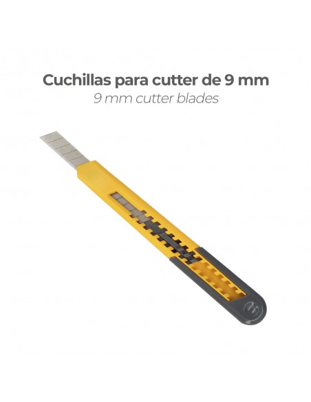 Hoja Cutter 9 mm. (Estuche 10 Piezas) Acero Sk5