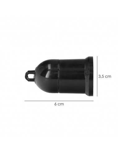 Portalamparas 4 Amperios Rosca E-27 Obra Negro.