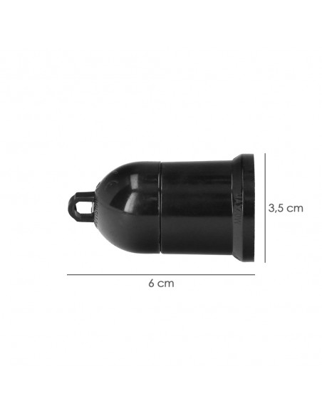 Portalamparas 4 Amperios Rosca E-27 Obra Negro.
