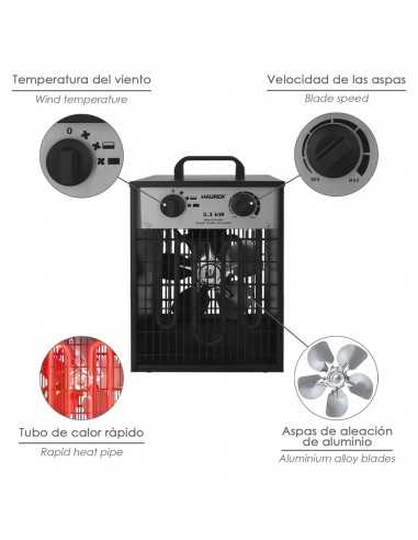 Calefactor Industrial 1650 / 3300 Watt. Cañon Aire Caliente.