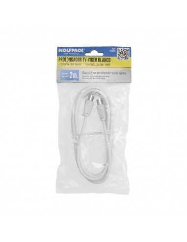 Prolongacion Tv - Video. 2 metros Toma 9,5 mm. Con Adaptador Macho Hembra