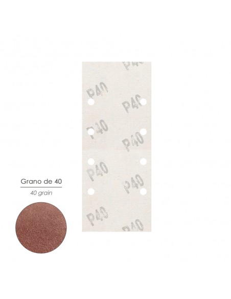 Lija Recambio Con Velcro 93x228 mm. con Agujeros Grano  40 (10 Piezas)