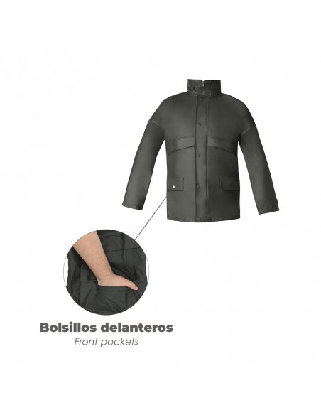 Traje de Agua Impermeable Verde Poliuretano Talla 7-L