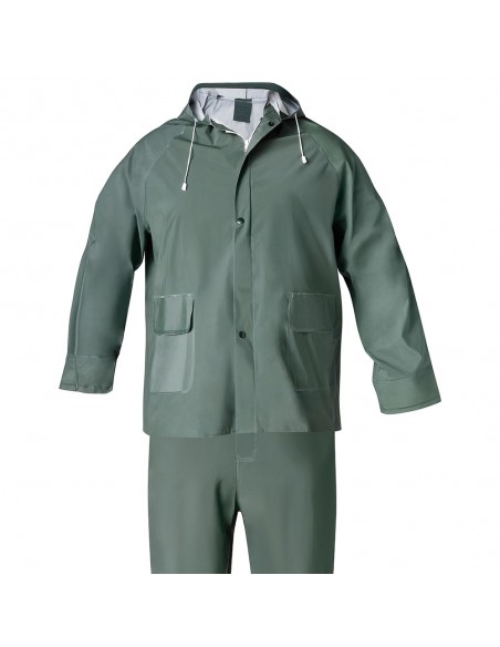 Traje de Agua Impermeable Verde Pvc         Talla 7-L