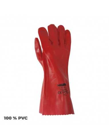 Guantes Pvc Rojo 35 cm. (Par)